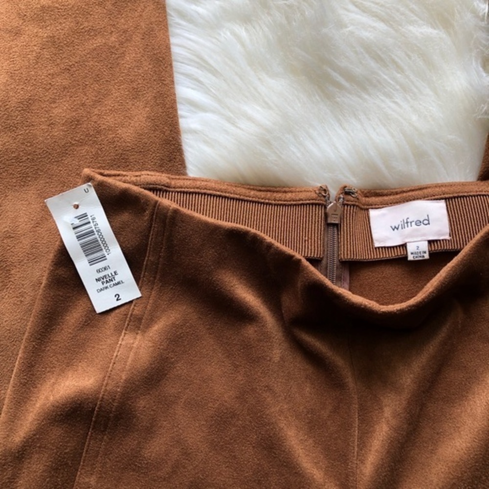 ARITZIA • WILFRED nivelle suede pant in dark camel 2 - Picture 3 of 8